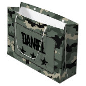 Grand Sac Cadeau Camouflage personnalisé (Devant Angle)
