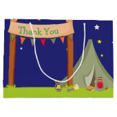 Grand Sac Cadeau Camping Anniversaire fête Dormir Khaki Vert (Dos)