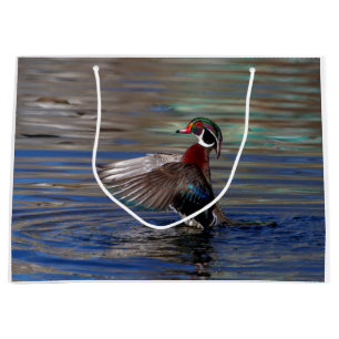 Grand Sac Cadeau Canard à bois