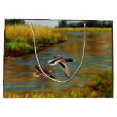 Grand Sac Cadeau Canards-Majards Survolant L'Étang (Dos)