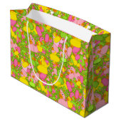 Grand Sac Cadeau Canards-n-points-Style-2-Drk Geste vert L (Dos Angle)