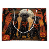 Grand Sac Cadeau Canne Corso Halloween Éffrayant (Devant)