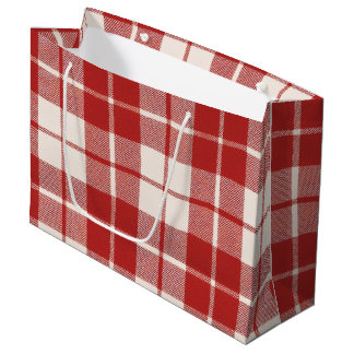 Grand Sac Cadeau Canne de bonbon rouge