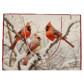Grand Sac Cadeau Cardinaux d'hiver (Dos)