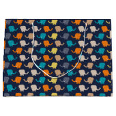 Grand Sac Cadeau Caricature à éléphant multicolore (Devant)