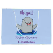 Grand Sac Cadeau Caricature adorable de marsouin (Dos)