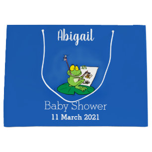 Grand Sac Cadeau Caricature amusante de grenouille verte