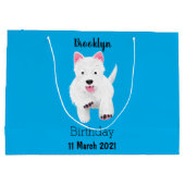 Grand Sac Cadeau Caricature blanche de terrier de l'ouest (Dos)