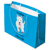 Grand Sac Cadeau Caricature blanche de terrier de l'ouest (Dos Angle)