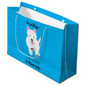 Grand Sac Cadeau Caricature blanche de terrier de l'ouest (Devant Angle)