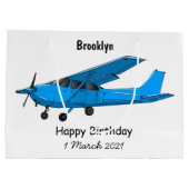 Grand Sac Cadeau Caricature d'avion à voilure fixe (Dos)