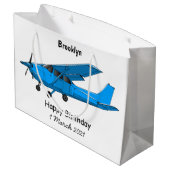 Grand Sac Cadeau Caricature d'avion à voilure fixe (Dos Angle)