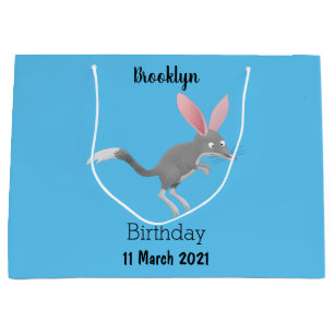 Grand Sac Cadeau Caricature de bilby australien très heureuse