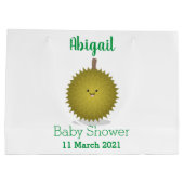 Grand Sac Cadeau Caricature de durian joyeux (Dos)