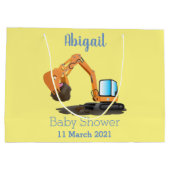 Grand Sac Cadeau Caricature de la pelle orange (Dos)