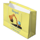 Grand Sac Cadeau Caricature de la pelle orange (Devant Angle)