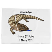 Grand Sac Cadeau Caricature de lézard rouge (Dos)