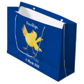 Grand Sac Cadeau Caricature d'oiseau canari jaune chantant mignon (Devant Angle)