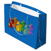 Grand Sac Cadeau Caricature dragons (Dos Angle)