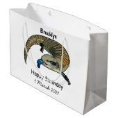 Grand Sac Cadeau Caricature en bleu (Dos Angle)