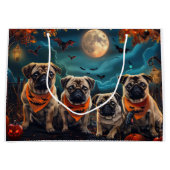 Grand Sac Cadeau Carlin Halloween Éffrayant (Devant)