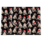 Grand Sac Cadeau Carlins en Santa Hats Motif de Noël (Devant)