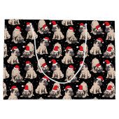 Grand Sac Cadeau Carlins en Santa Hats Motif de Noël (Dos)