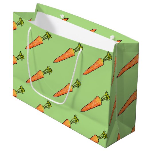 Grand Sac Cadeau Carotte (Devant Angle)