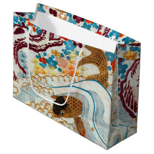 Grand Sac Cadeau Carpe japonaise vintage et eau courante