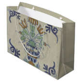 Grand Sac Cadeau Carrelage Delft Antique Pot de Fleur Céramique (Dos Angle)