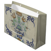 Grand Sac Cadeau Carrelage Delft Antique Pot de Fleur Céramique (Devant Angle)