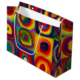 Grand Sac Cadeau Carrés avec cercles, Abstraits, Wassily Kandinsky