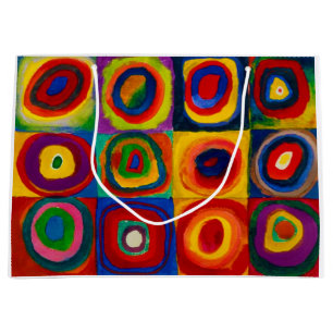 Grand Sac Cadeau Carrés avec cercles, Abstraits, Wassily Kandinsky