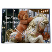 Grand Sac Cadeau Carrousel avec ours en peluche (Devant)