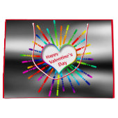 Grand Sac Cadeau Carte de coeur d'éclairage (Devant)