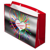 Grand Sac Cadeau Carte de coeur d'éclairage (Dos Angle)