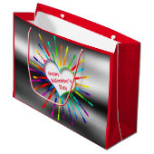 Grand Sac Cadeau Carte de coeur d'éclairage (Devant Angle)