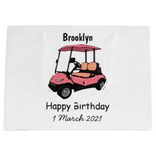 Grand Sac Cadeau Carte de golf / dessin animé en voiturette de golf