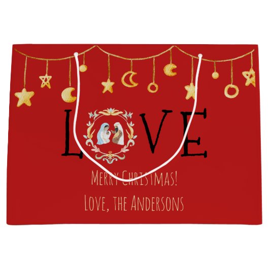 Grand Sac Cadeau Carte de Noël afro-américaine (Devant)