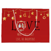 Grand Sac Cadeau Carte de Noël afro-américaine (Dos)