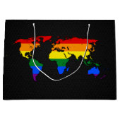 Grand Sac Cadeau Carte du monde de la fierté LGBT (Devant)