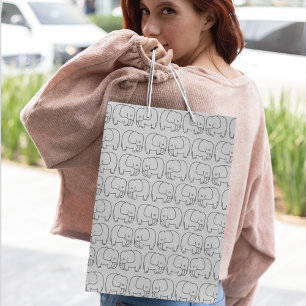Grand Sac Cadeau Carton éléphant
