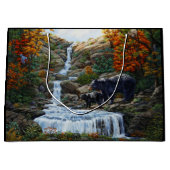 Grand Sac Cadeau Cascade Mère et Cube Ours Noir (Devant)