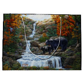 Grand Sac Cadeau Cascade Mère et Cube Ours Noir (Dos)