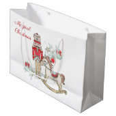 Grand Sac Cadeau Casse-noisette, sapin de Noël, cheval à bascule Sa (Devant Angle)