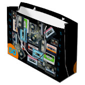 Grand Sac Cadeau Cassette audio rétro Nom de bande mixte Anniversai (Dos Angle)