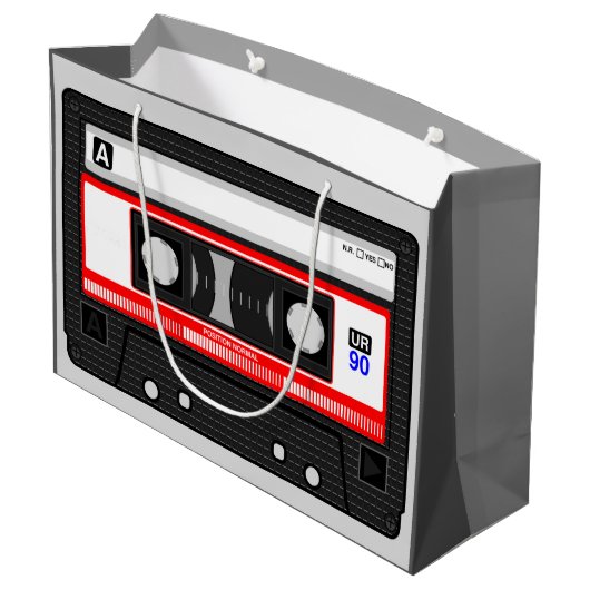 GRAND SAC CADEAU CASSETTE DE MUSIQUE AUDIO GRAPHIQUE  (Dos Angle)