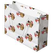 Grand Sac Cadeau Castor Avec Snowman En Hiver À Noël Grand G (Devant Angle)