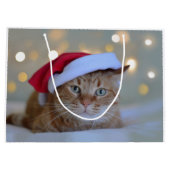 Grand Sac Cadeau Cat and Christmas lights (Dos)