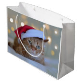 Grand Sac Cadeau Cat and Christmas lights (Dos Angle)